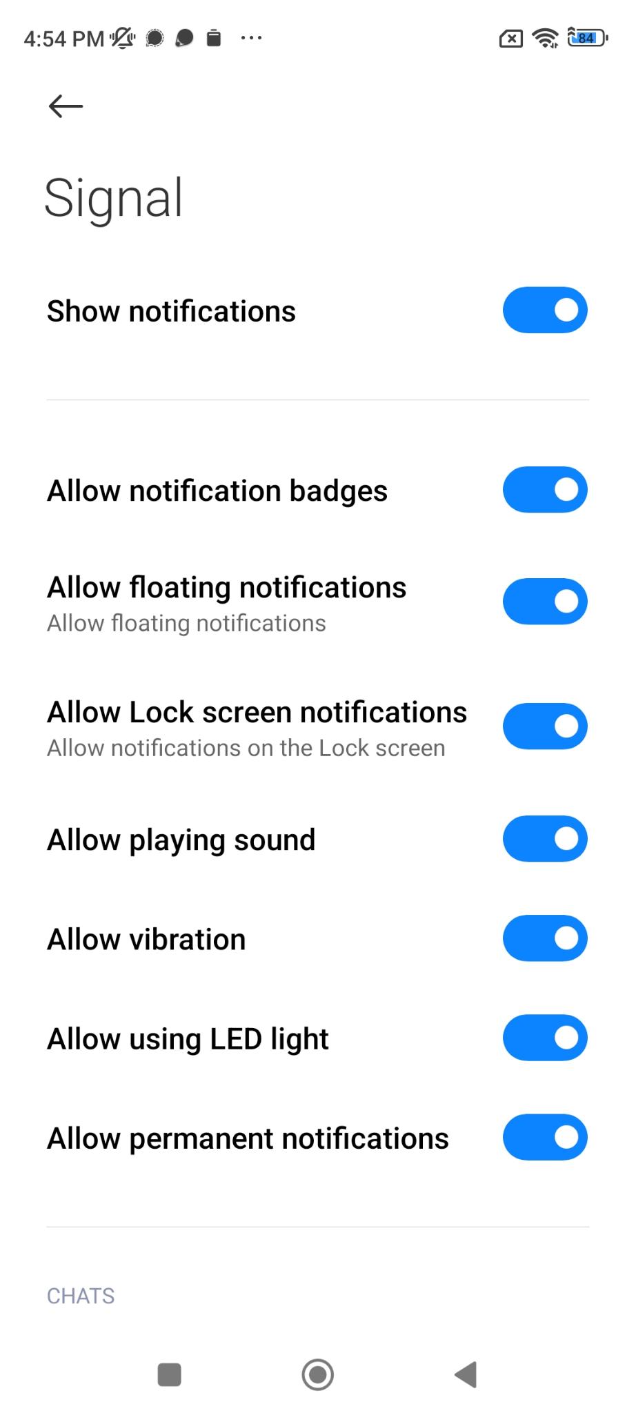 Xiaomi Redmi Note 9 အသိပေးချက်များ – Signal Support